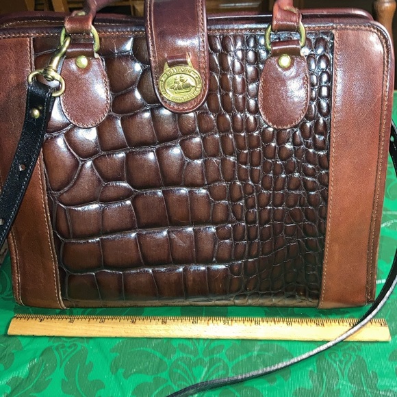 VTG BRAHMIN leather and croc handbag.  Two shades of brown, exc.cond. $280 - Picture 5 of 11